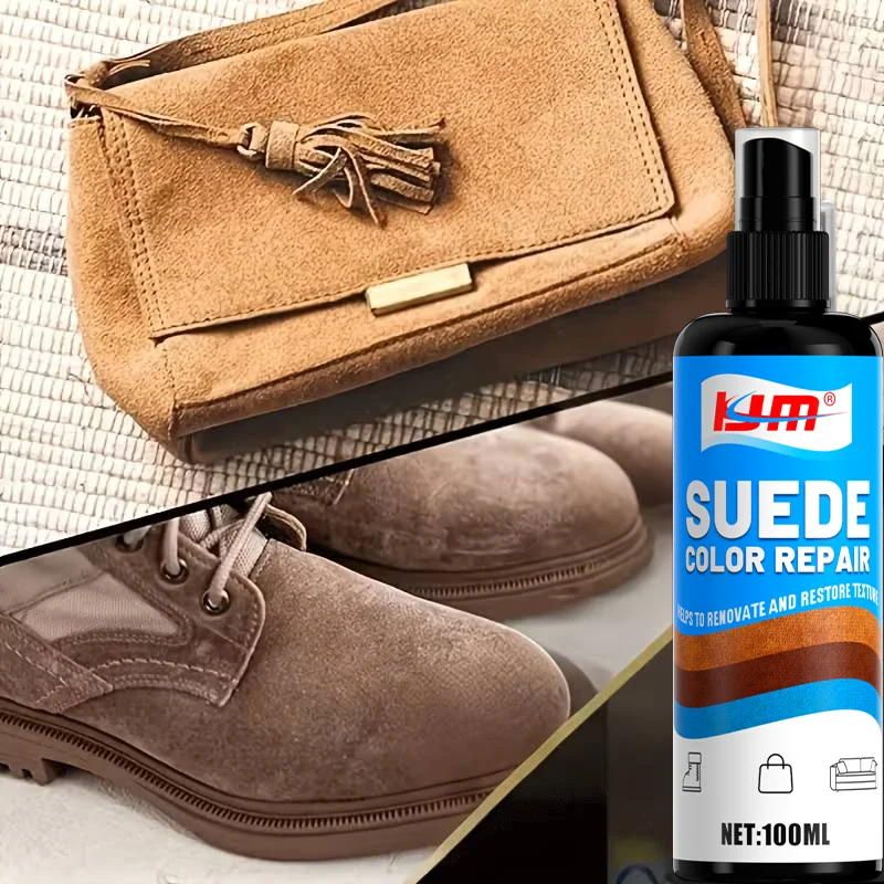 KJM 100ml Suede Color Repair Spray Instant Stain Remover And Renovator for Nubuck Shoes Boots Sneakers And Suede Bags thumbnail 4