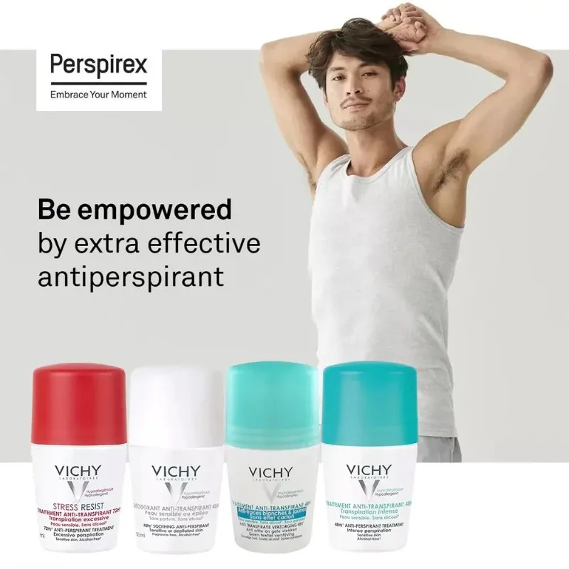 VICHY 50ml Underarm Roll On Ball Comfortable Sweatproof Deodorant Long-lasting Fresh Fragrance Odorless thumbnail 5