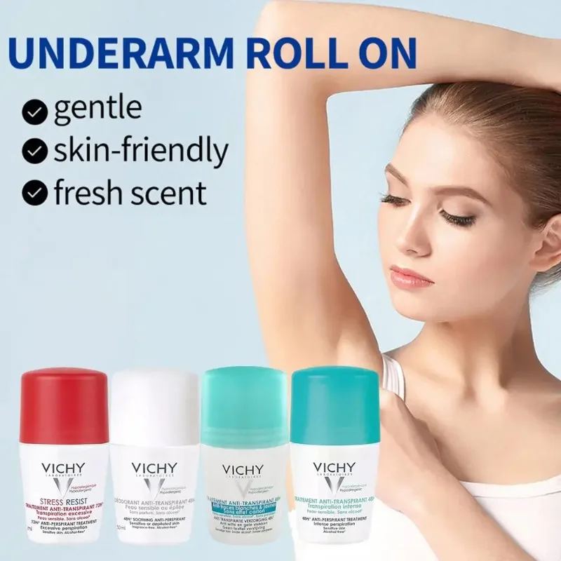 VICHY 50ml Underarm Roll On Ball Comfortable Sweatproof Deodorant Long-lasting Fresh Fragrance Odorless thumbnail 2