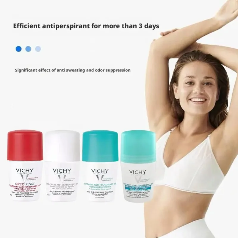 VICHY 50ml Underarm Roll On Ball Comfortable Sweatproof Deodorant Long-lasting Fresh Fragrance Odorless thumbnail 4