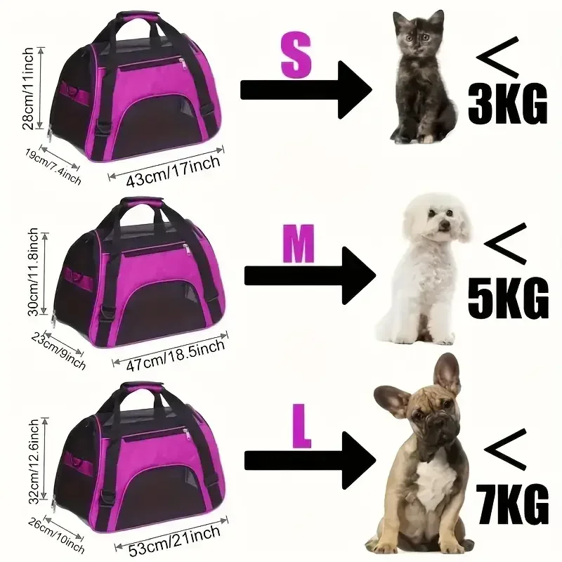 Cat Bags Portable Dog Carrier Bag Mesh Breathable Foldable Cats Carrier Bag Travel Breathable Transport Handbag thumbnail 2
