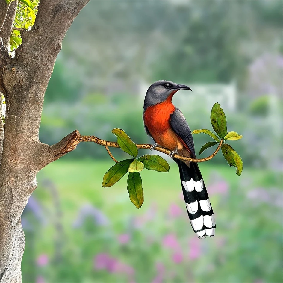 Metal Branch Longtail Bird Garden Decoration Insert thumbnail 4