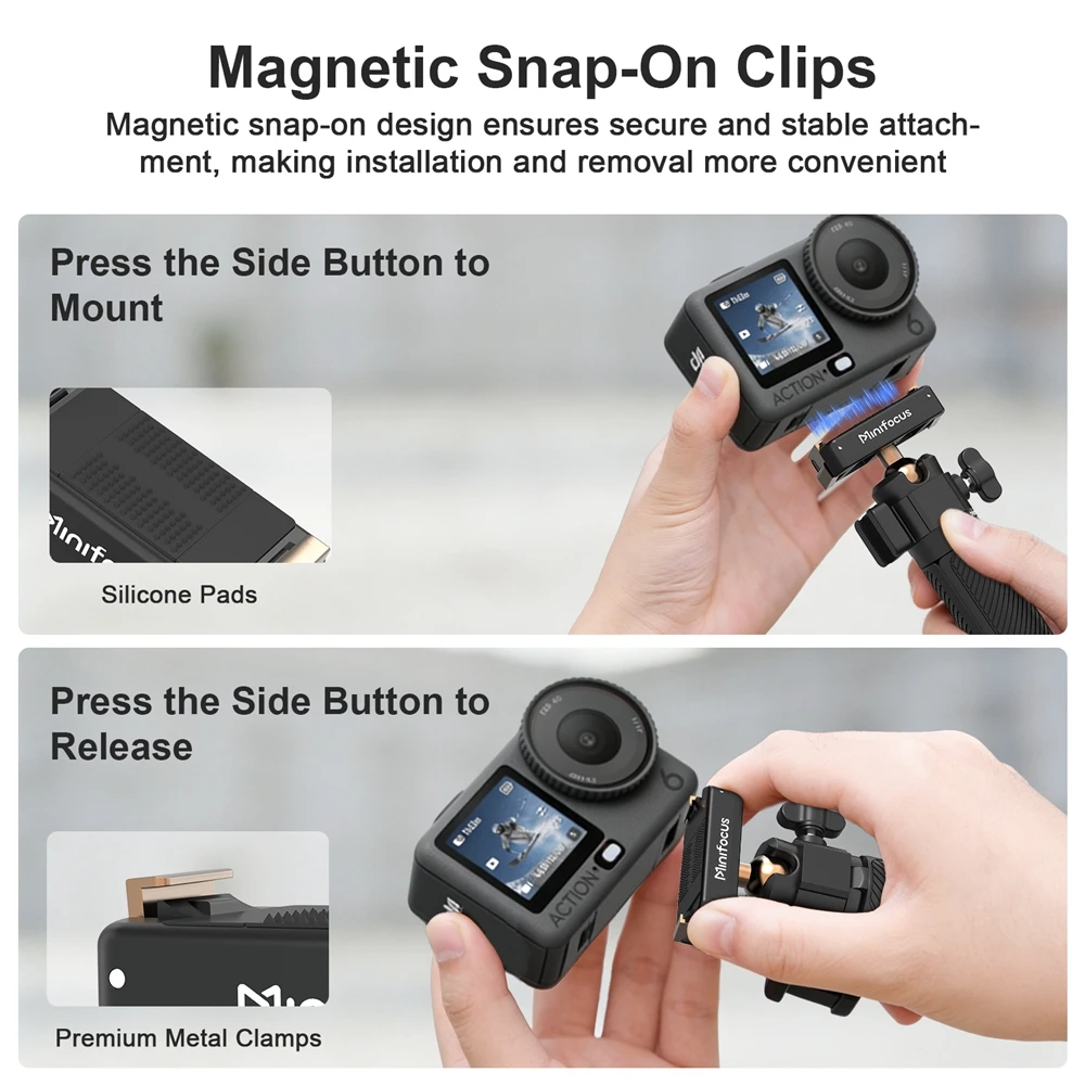 Minifocus Magnetic Selfie Stick Tripod for DJI Osmo Action 6, Osmo Nano Extendable Mini Extension Rod, Dual-Direction Magnetic thumbnail 4
