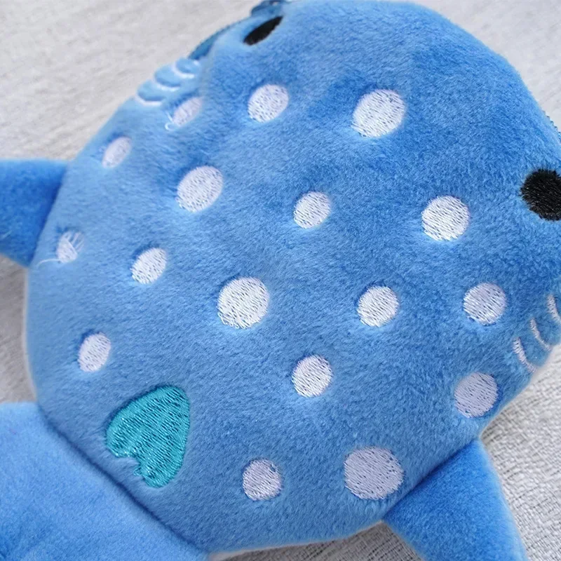 Plush Grey Small Whales Coin Purse Cute Zipper Women's Coin Wallet Shark Shape Girls Earphone Money Storage Bag Key Bag Purse thumbnail 5