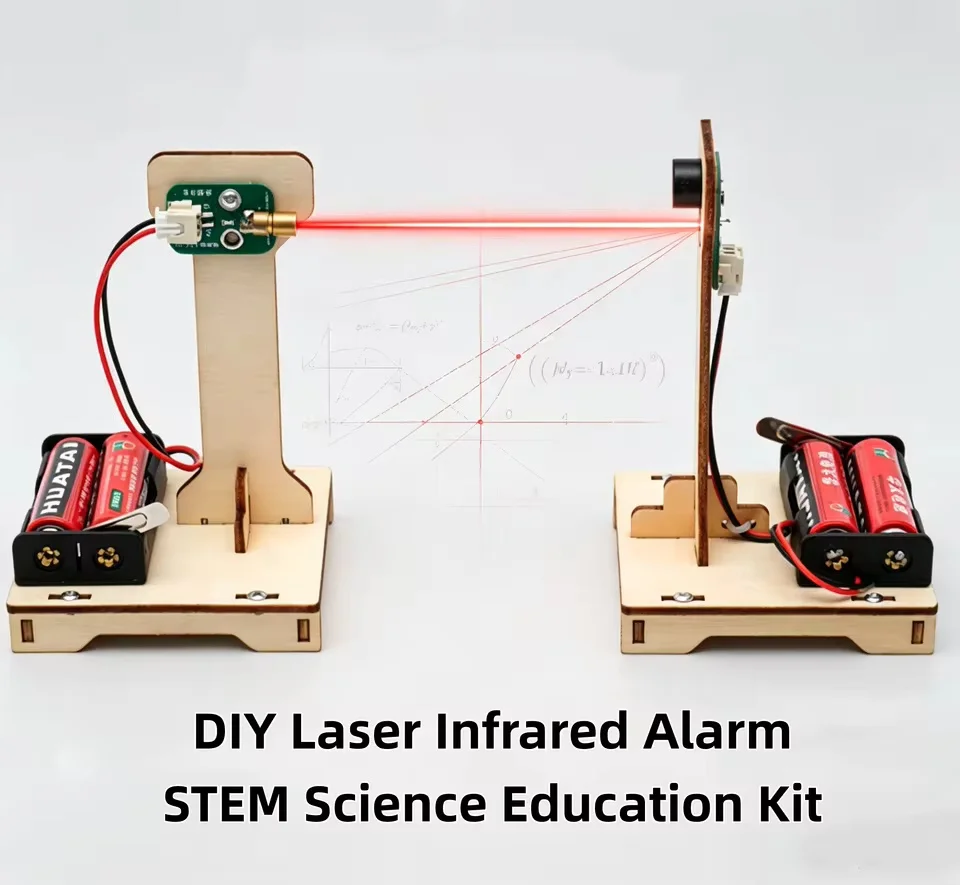 DIY Infrared Laser Alarm Teaching Model Light-Controlled Trigger Physics Science Experiment STEAM Educational Toy Gift