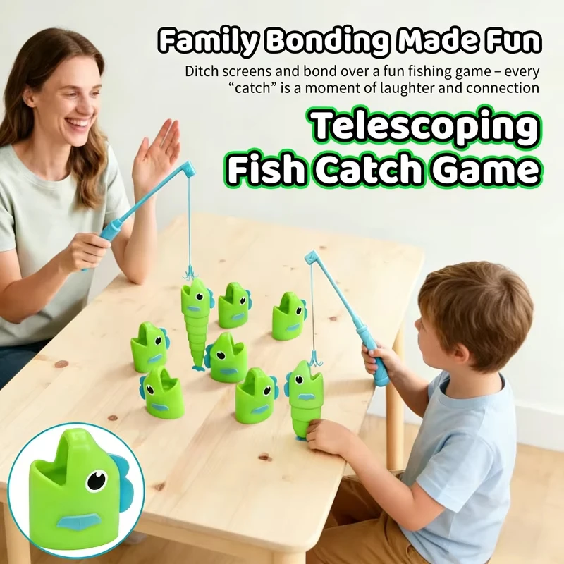 Fishing Battle Board Game Kid Fish Body Stretchable Long Short Competition Fun Family Party Interaction Social Table CreativeToy thumbnail 2