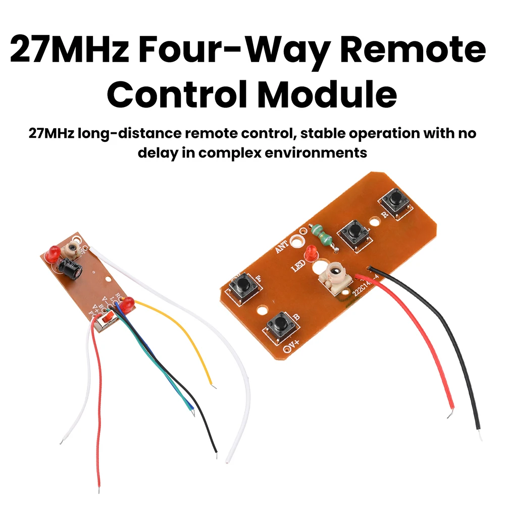 27MHz 4CH Remote Control Transmitter Receiver Board 3V-6V 2A 4 Direction Steering DIY RC Toy Car Module Kit thumbnail 2