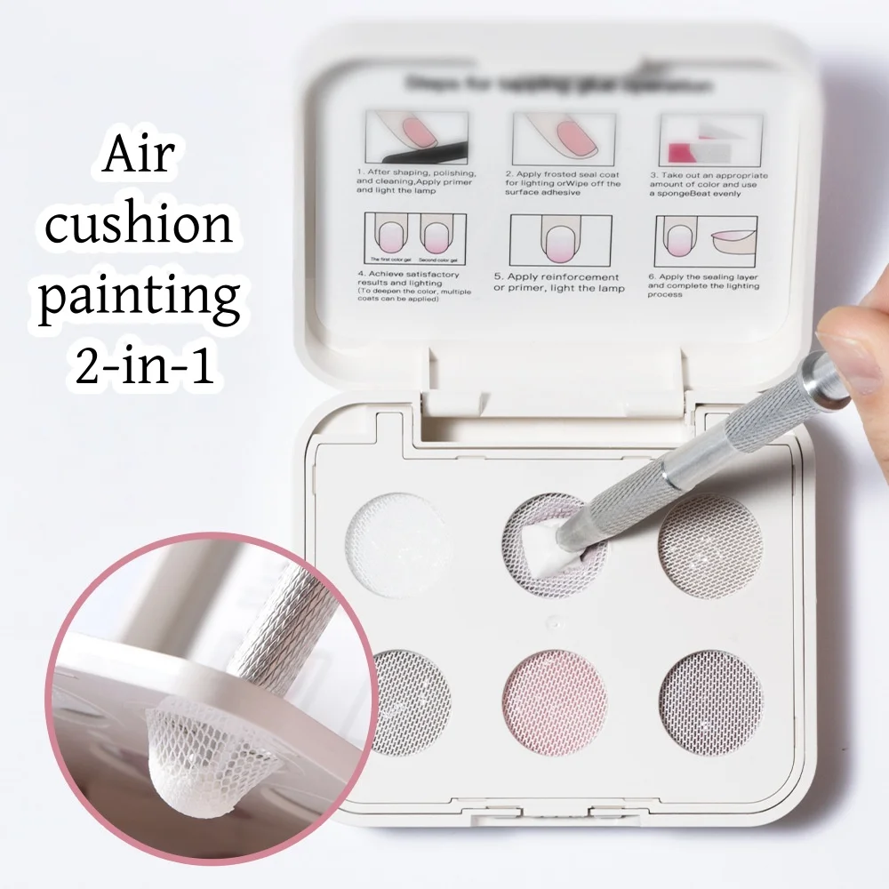 6 Colors Air Cushion Patting Gel Gradient Gel Polish Set,Naked Skin Khaki ,Gradient blush Macaron Colorful Candy Solid Nail Gel thumbnail 3