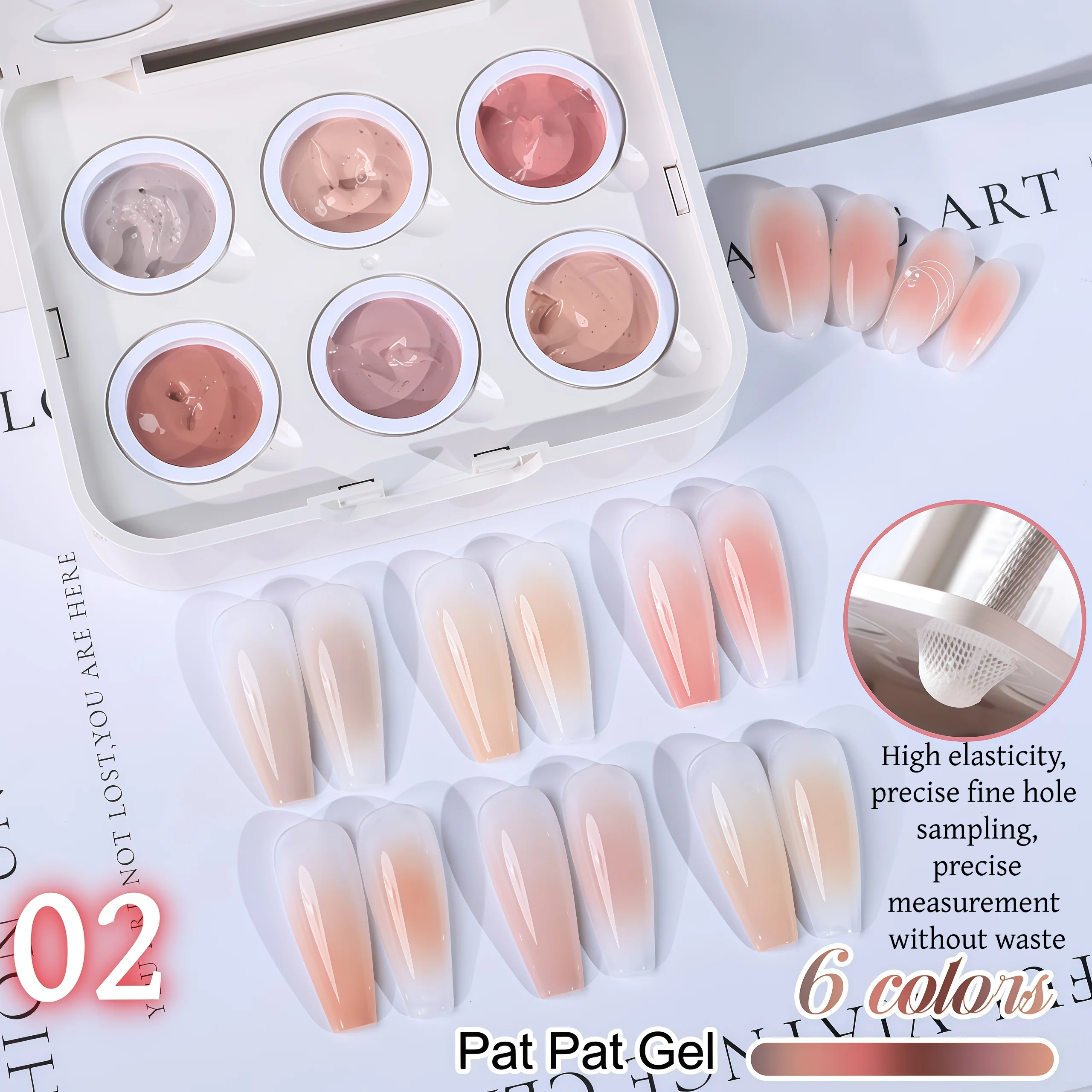 6 Colors Air Cushion Patting Gel Gradient Gel Polish Set,Naked Skin Khaki ,Gradient blush Macaron Colorful Candy Solid Nail Gel thumbnail 5