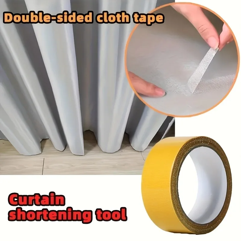 1 Roll of 393.7 Inch Curtain Shortening Tape Multifunctional Traceless Adhesive for Curtains Carpet Home Adhesive Universal thumbnail 2