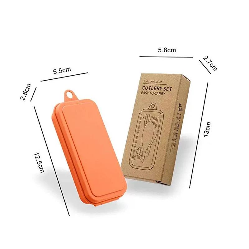 4Pcs Portable Plastic Cutlery Wheat Straw Dinnerware Set Detachable Outdoor Camping Cutlery Set Lunch Box Cutlery Set DCS004 thumbnail 3