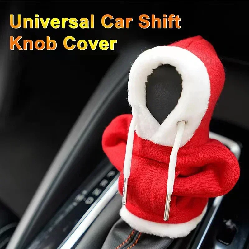 Fashion Hoodie Car Gear Shift Knob Cover Sweatshirt Handle Gear Lever Decoration Hoodie Cover Car Interior Accessories Gift thumbnail 3