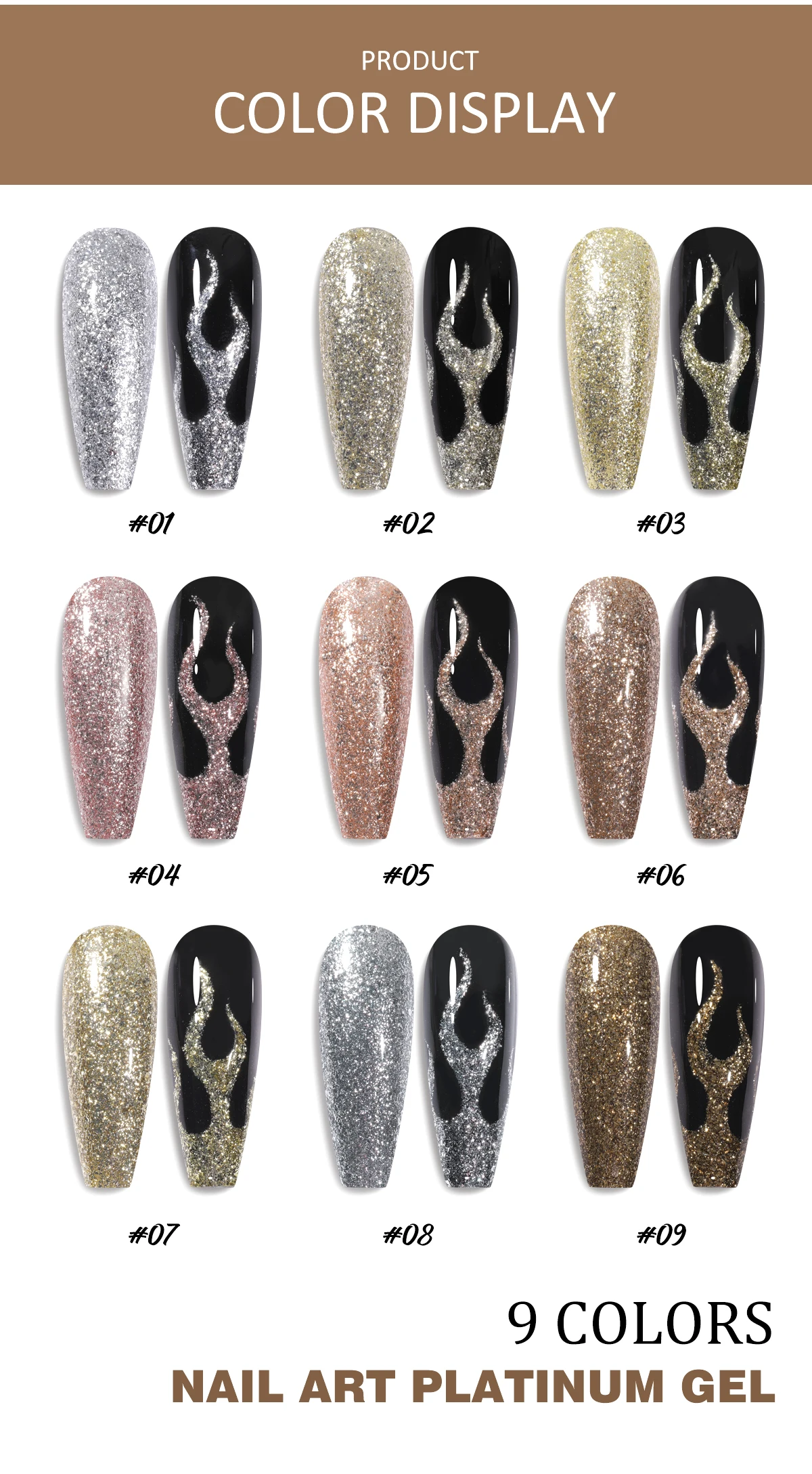 9 colors soild patting glue platinum glue ，solid nail polish color gradual change gel nail art creation DIY beginner thumbnail 5