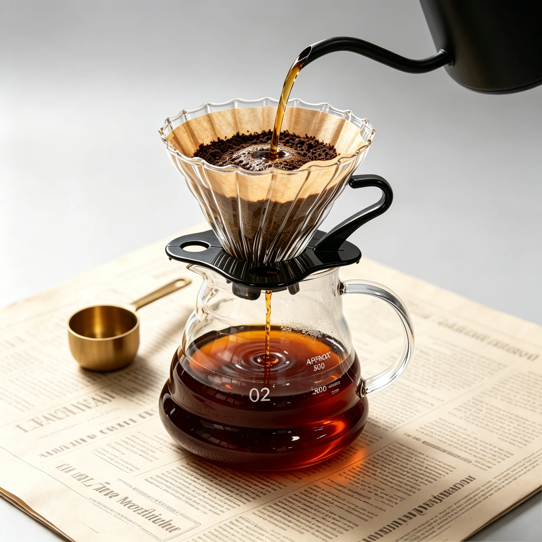 Premium Borosilicate Glass Pour Over Coffee Set - V60 Dripper & 600ml Server, Heat Resistant for Home & Office Brewing thumbnail 2