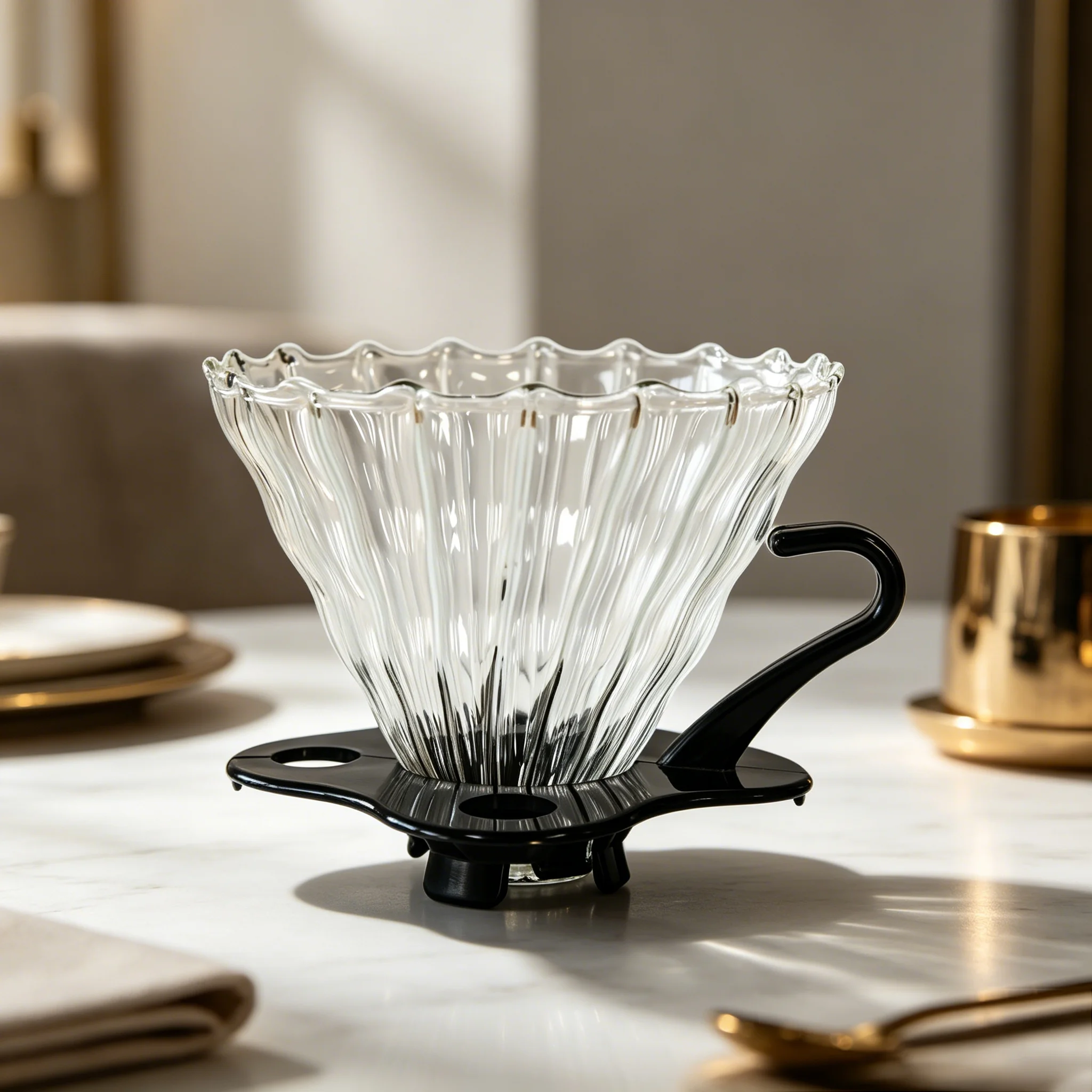 Premium Borosilicate Glass Pour Over Coffee Set - V60 Dripper & 600ml Server, Heat Resistant for Home & Office Brewing thumbnail 5