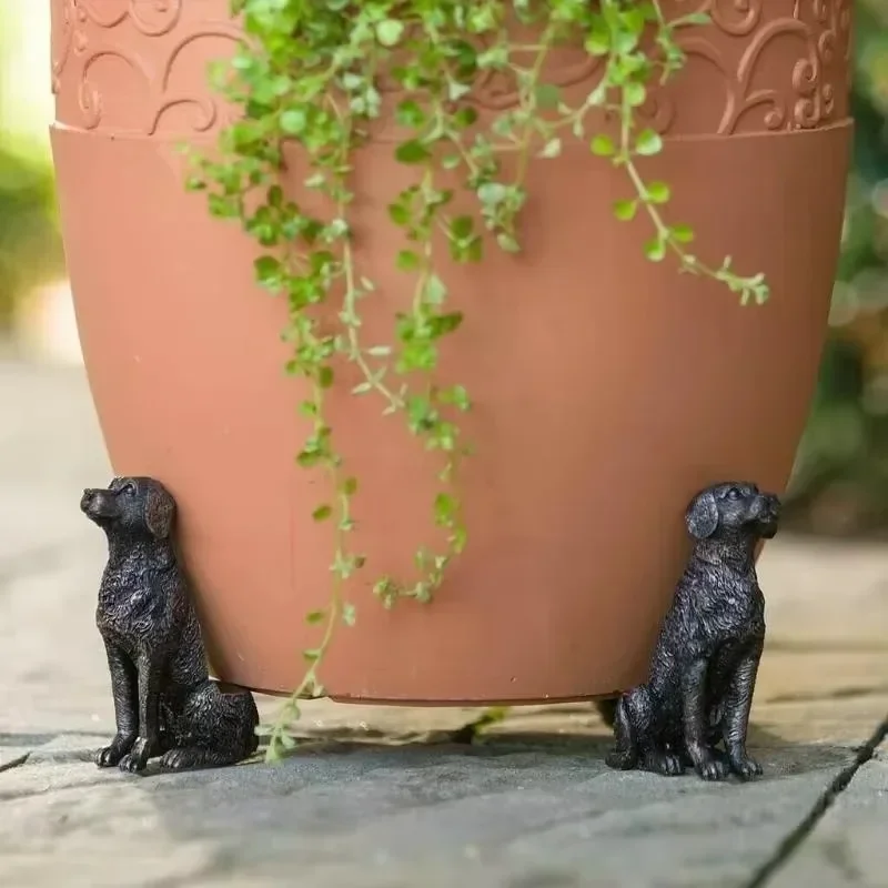 3Pcs Flower Pot Feet Stand Animal Shape Cat Dog Rabbit Plant Pots Risers Pad Outdoor Garden Resin Pot Foot Plant Bonsai Holders thumbnail 2
