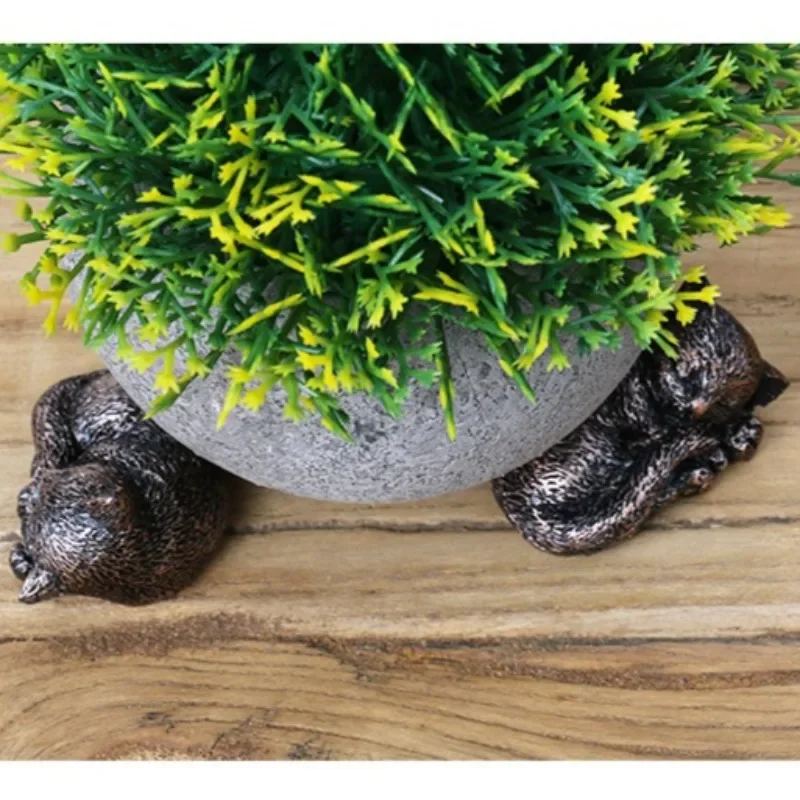 3Pcs Flower Pot Feet Stand Animal Shape Cat Dog Rabbit Plant Pots Risers Pad Outdoor Garden Resin Pot Foot Plant Bonsai Holders thumbnail 6