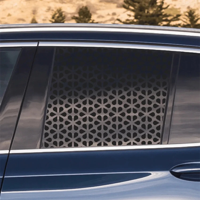 Car Side Window Honeycomb Matte Black Sticker For Triangular Window Decoration Vinyl Sticker Universal All Vehicle Accessories thumbnail 4