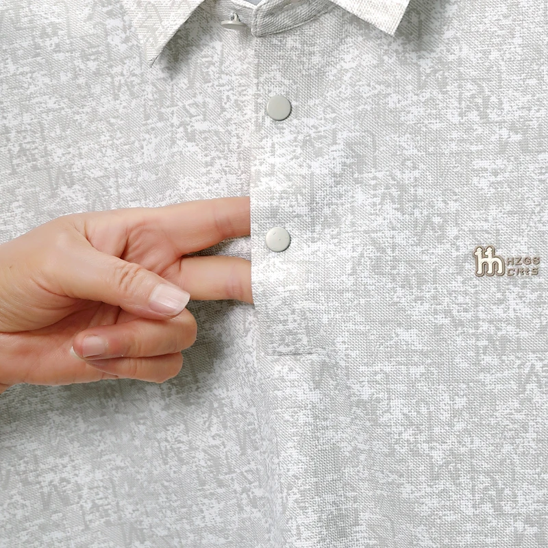 Summer Seamless Ice Silk Short-sleeve T-shirt with Collar, Thin Casual Half-sleeve Stretch T-shirt, Printed Top Polo Shirt thumbnail 4