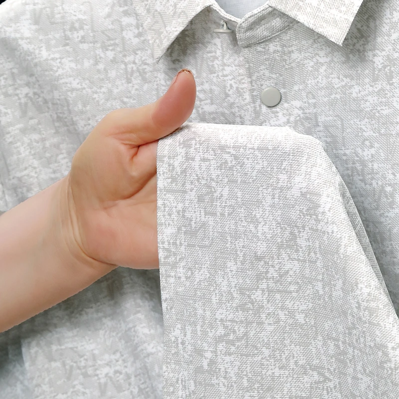 Summer Seamless Ice Silk Short-sleeve T-shirt with Collar, Thin Casual Half-sleeve Stretch T-shirt, Printed Top Polo Shirt thumbnail 5