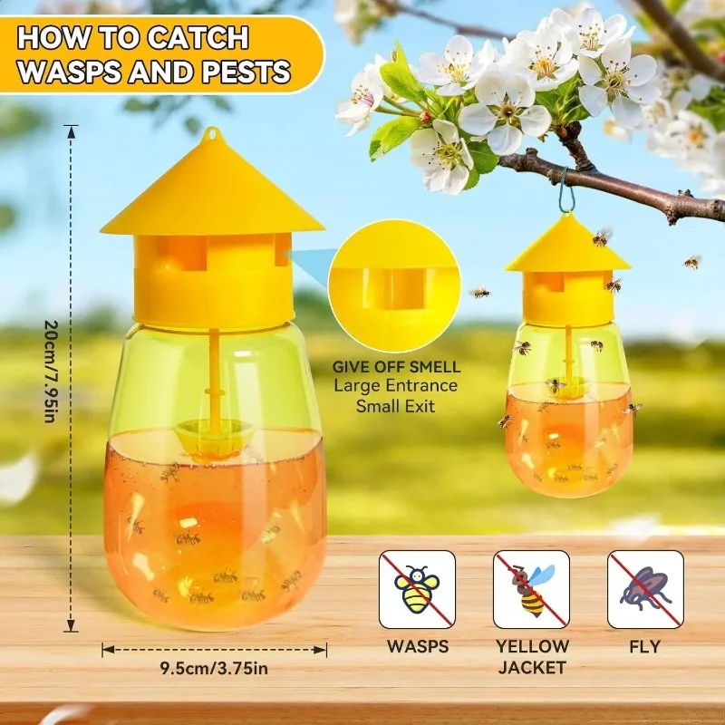 Liquid Fruit Fly Trap Attractant Set Long-Lasting Deterring Bait Anti Fly Killer Orchard Pest Control Yellow Bee Catcher Traps thumbnail 3