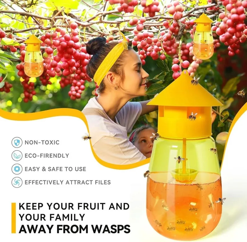 Liquid Fruit Fly Trap Attractant Set Long-Lasting Deterring Bait Anti Fly Killer Orchard Pest Control Yellow Bee Catcher Traps thumbnail 4