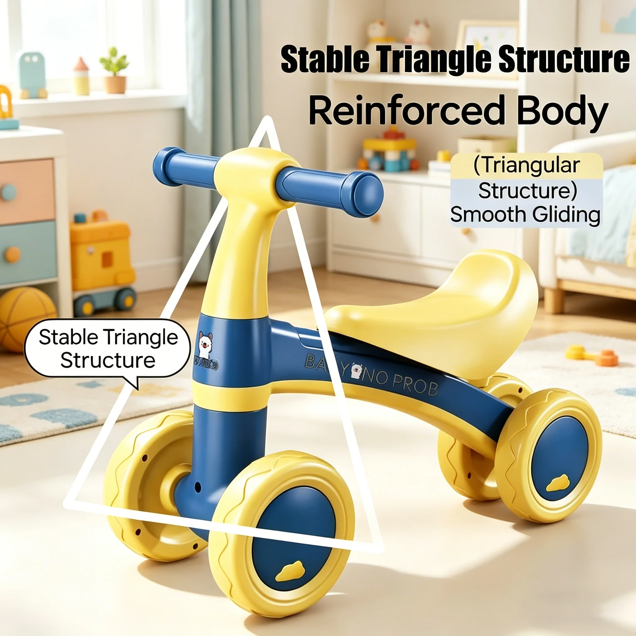 NEW Toddler Walker Anti-rollover Foldable Adjustable Height Toddler Walker Safe Anti-fall Baby Walking Helper Baby Walker Gifts thumbnail 3