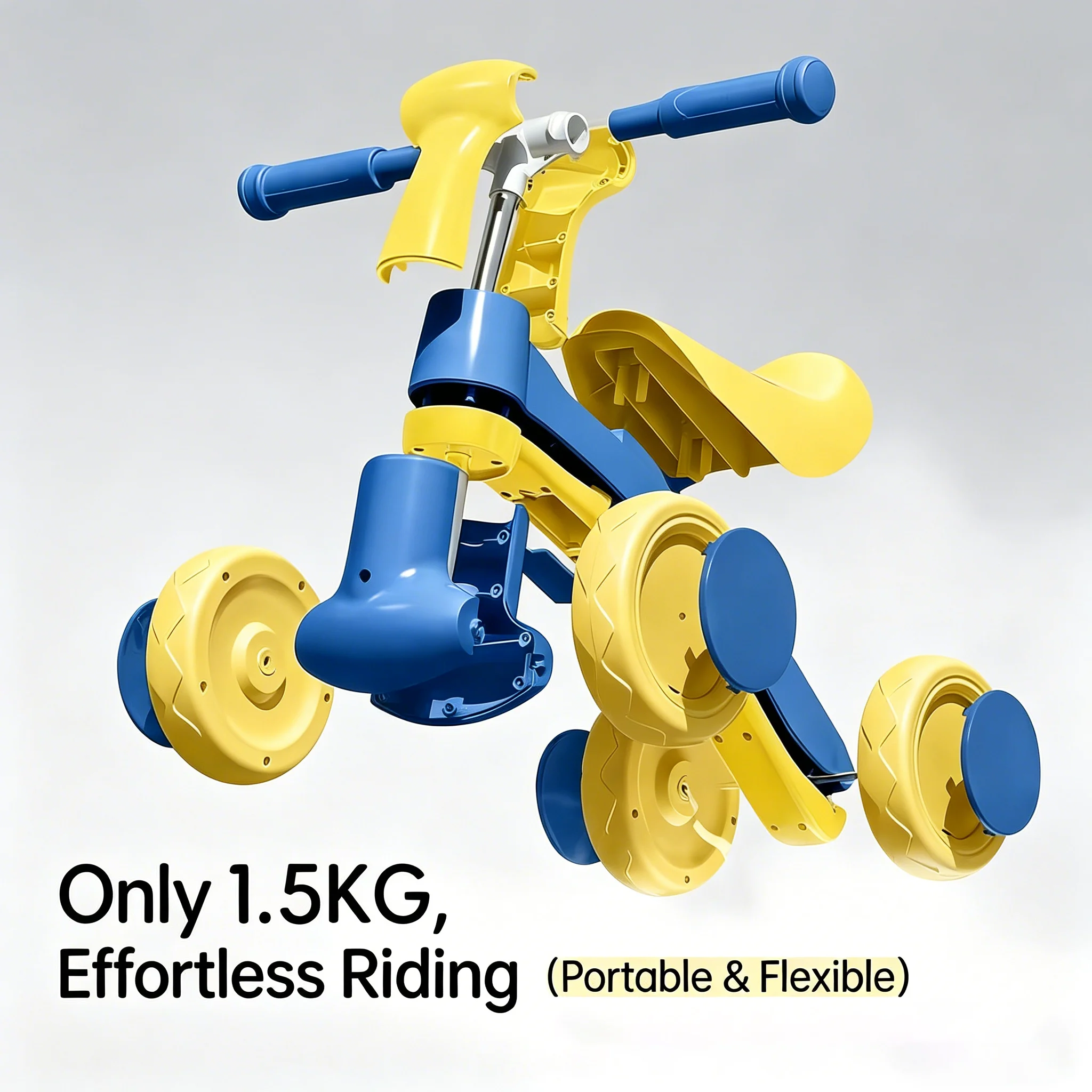 NEW Toddler Walker Anti-rollover Foldable Adjustable Height Toddler Walker Safe Anti-fall Baby Walking Helper Baby Walker Gifts thumbnail 2