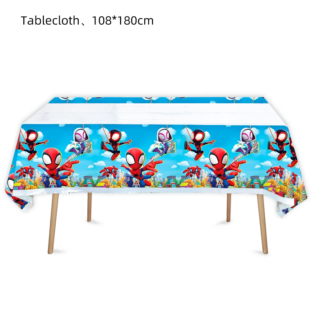 Spiderman Disposable Tablecloth Birthday Party Decoration Disposable Dinnerware Table Cover for Kids Baby Showr Party Supplies thumbnail 2