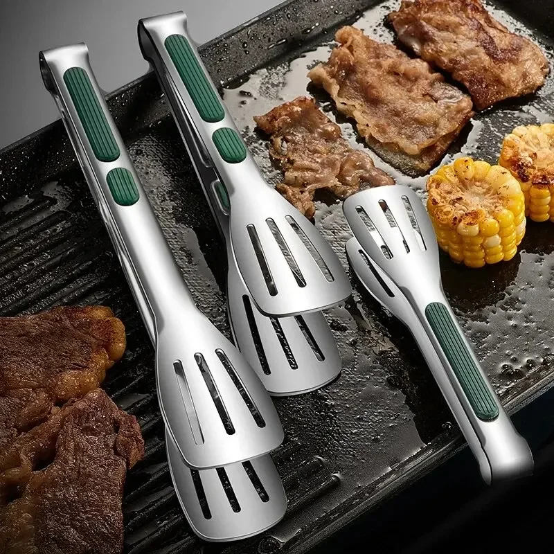 304 Non Slip Stainless Steel Food Tongs Meat Salad Bread Clip Barbecue Grill Buffet Clamp Cooking Tools Kitchen Accessories