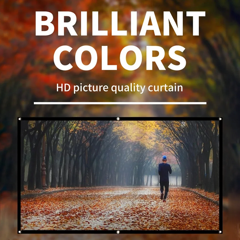 Anti Light Projector Screen Fabric 60 72 84 100 120 150 Inch Projection Cloth Simple Curtain Home Outdoor Office Accessories thumbnail 4