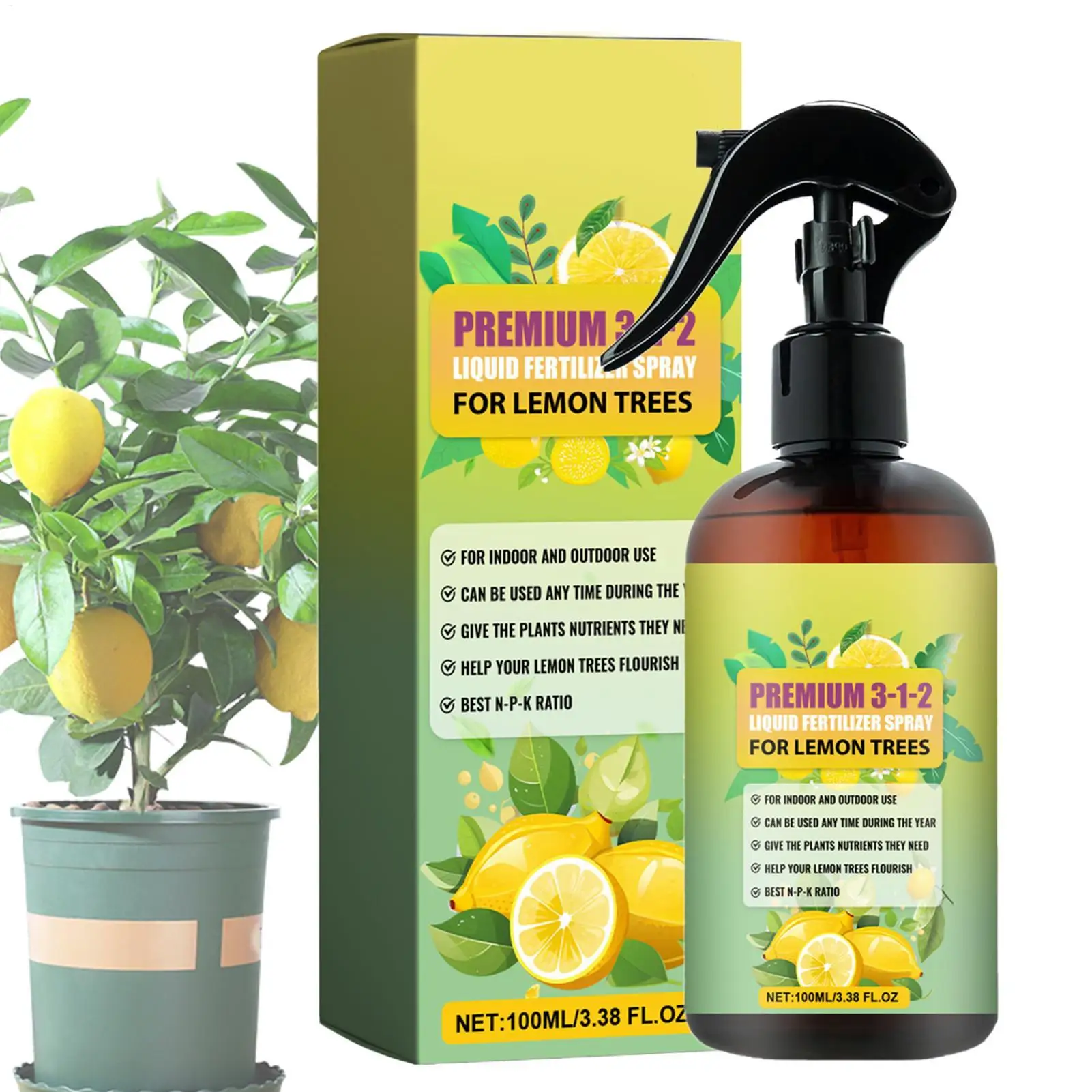 Lemon Tree Fertilizer Vital Health Food Nutrient Gardening Blend Fertilizer Leaf Growth Supplement Plant Liquid Organic Spray thumbnail 5