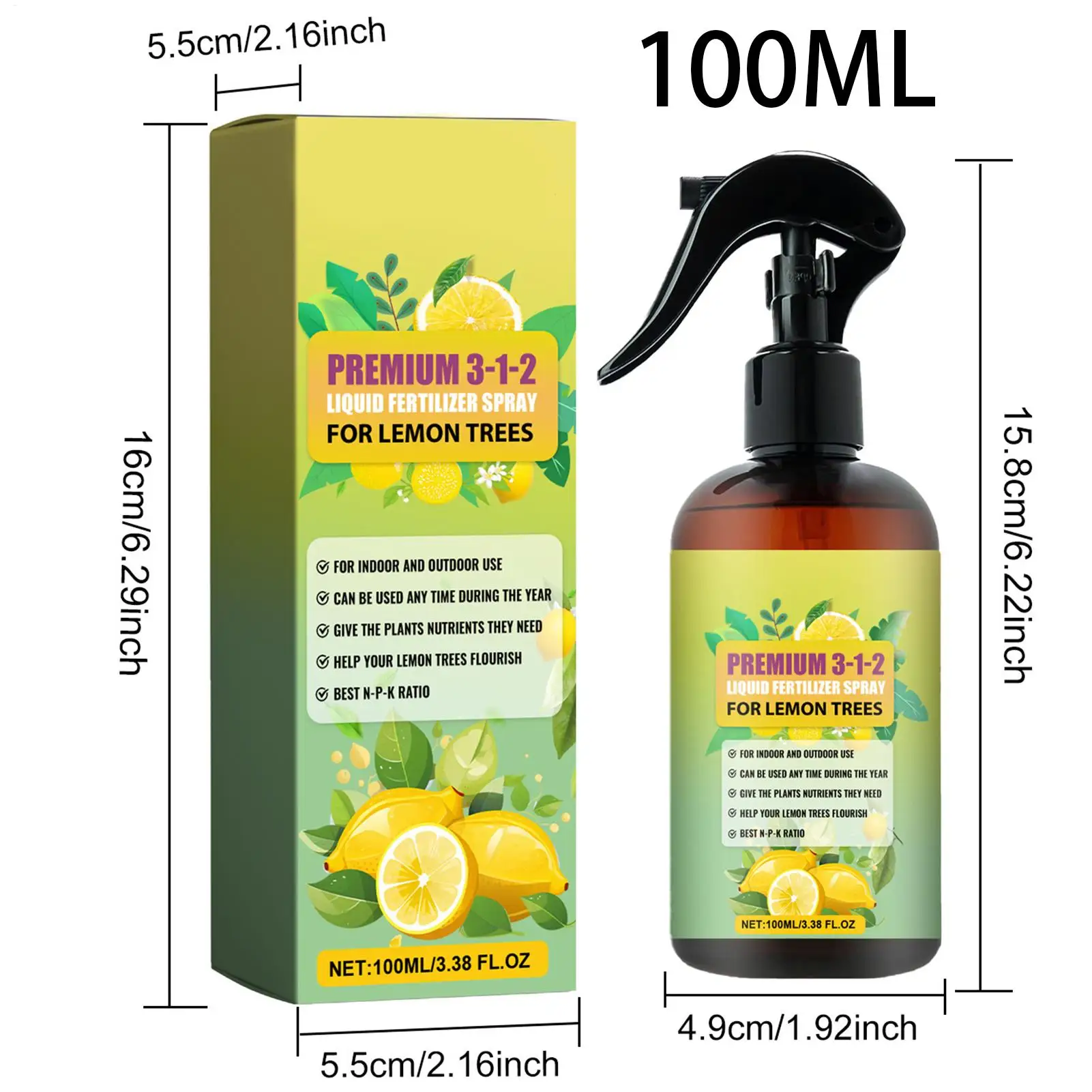Lemon Tree Fertilizer Vital Health Food Nutrient Gardening Blend Fertilizer Leaf Growth Supplement Plant Liquid Organic Spray thumbnail 6