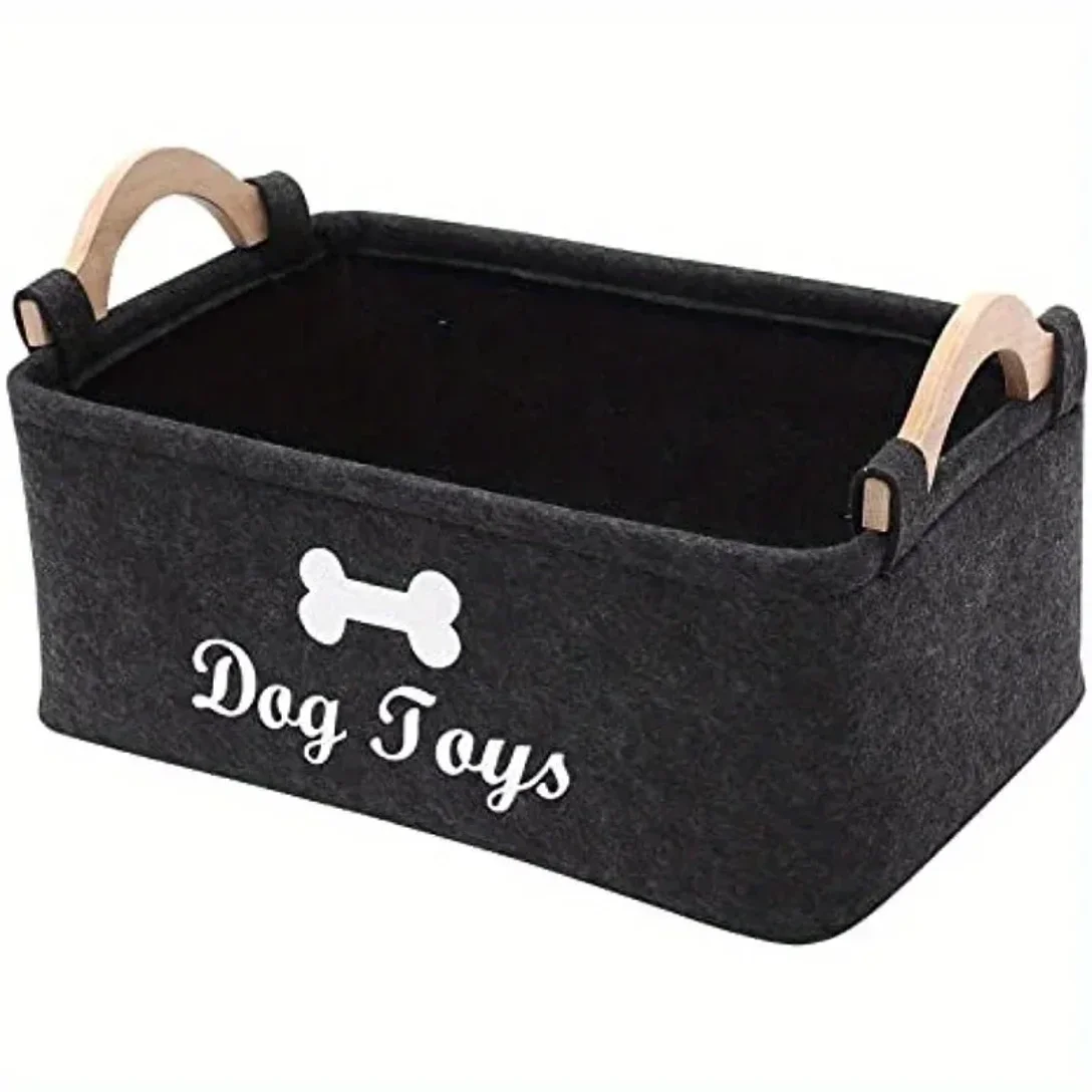 Felt pet toy box, dog toy box, storage basket box - perfect for organizing pets thumbnail 6