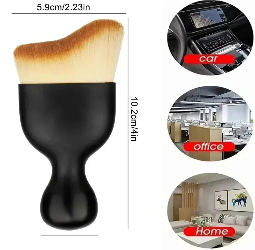 Car Interior Cleaning Brush Conditioner Air Outlet Soft Fur Clean Brushes with Shells Crevice Dust Removal Detailing Brush Tools thumbnail 6