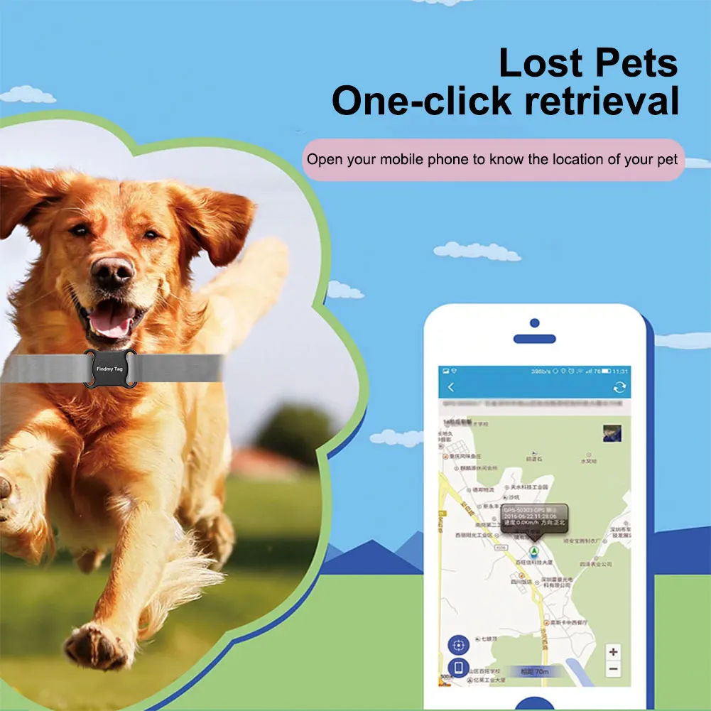Anti-Lost GPS Tracker Locator Finder Bluetooth-compatible Smart Activity Tracker Real-Time Global Location Tracker for Dogs Cats thumbnail 5