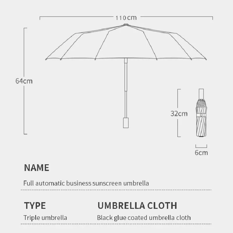 Xiaomi 24 Bone Fully Automatic Umbrella Double Bone Folding Umbrella For Sun UV Protection Rain Resistance Strong Wind Resitance thumbnail 6