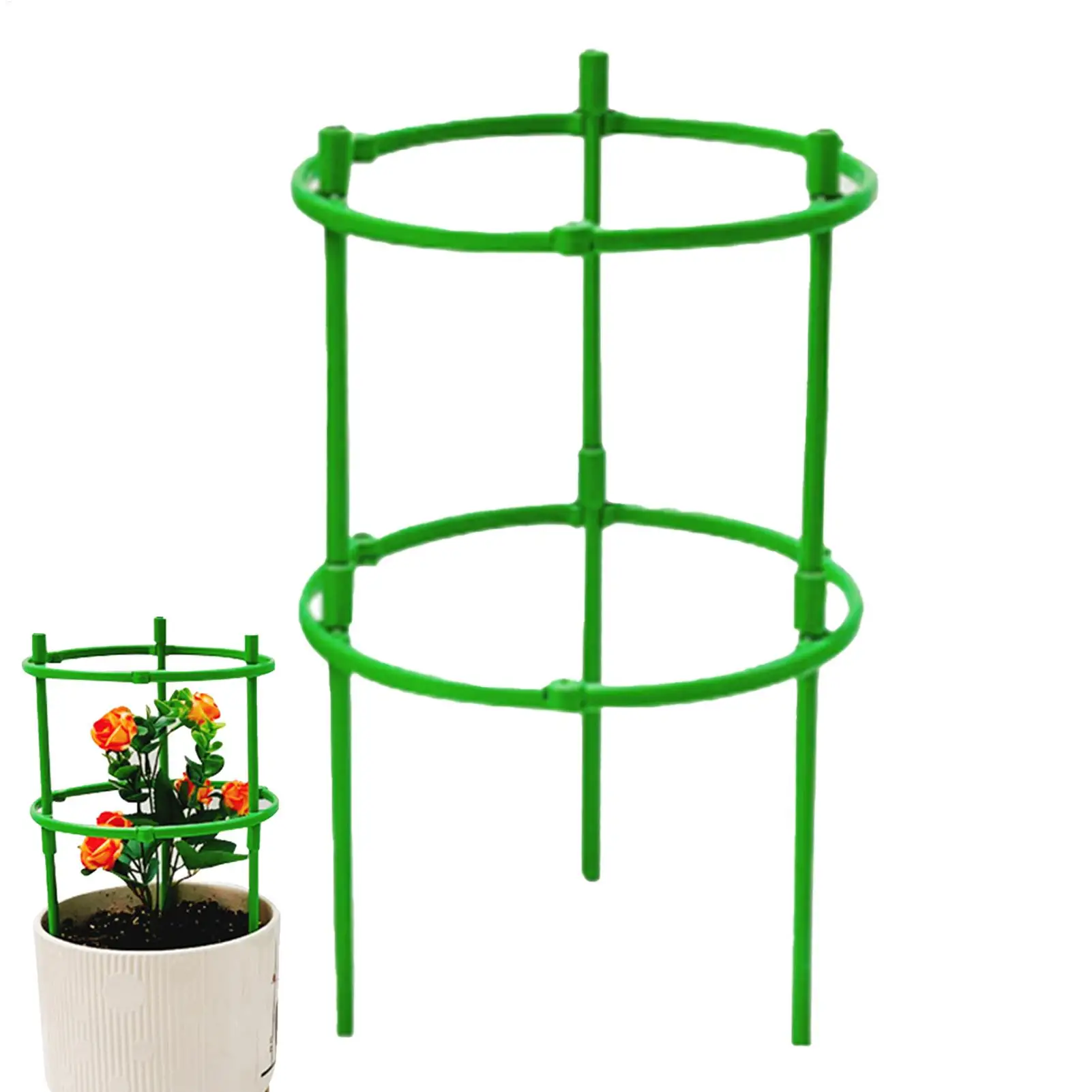 Tomato Cages Trellis Plastic Column Vine Plant Bracket Potted Flower Plant Support Pile Stackable Tomato Tower Plant Cage thumbnail 5
