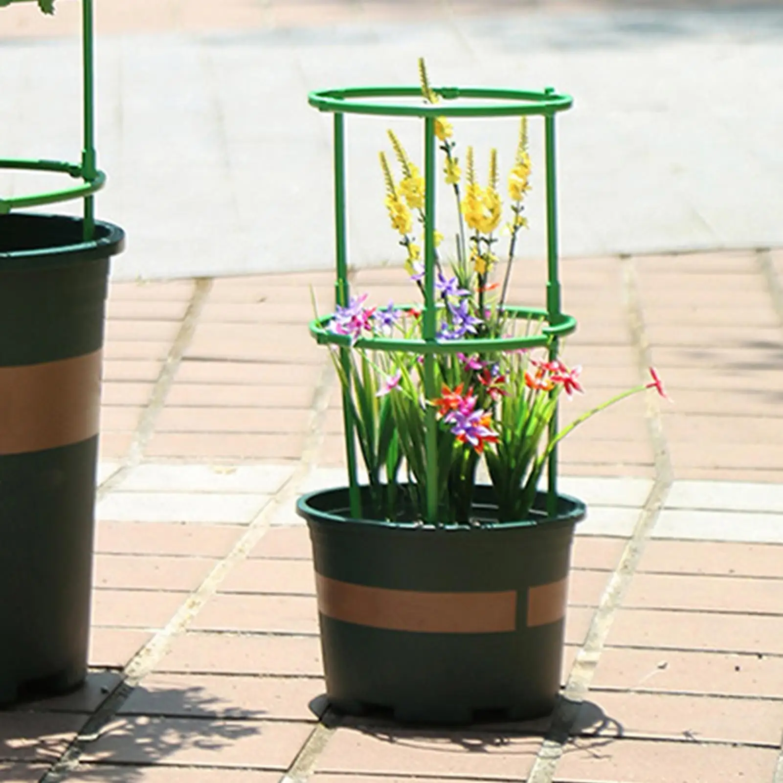 Tomato Cages Trellis Plastic Column Vine Plant Bracket Potted Flower Plant Support Pile Stackable Tomato Tower Plant Cage thumbnail 2