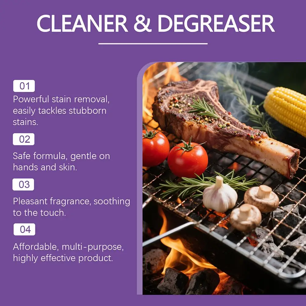 120ml Powerful BBQ Grill Cleaner Spray Degreaser For Grill Grates Ovens Stove Top Heavy Duty Kitchen Grease Stain Remover thumbnail 4