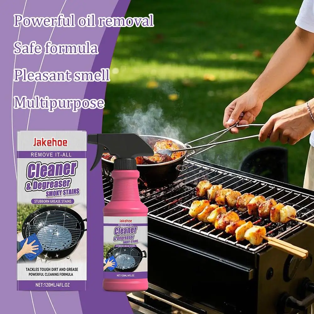 120ml Powerful BBQ Grill Cleaner Spray Degreaser For Grill Grates Ovens Stove Top Heavy Duty Kitchen Grease Stain Remover thumbnail 3