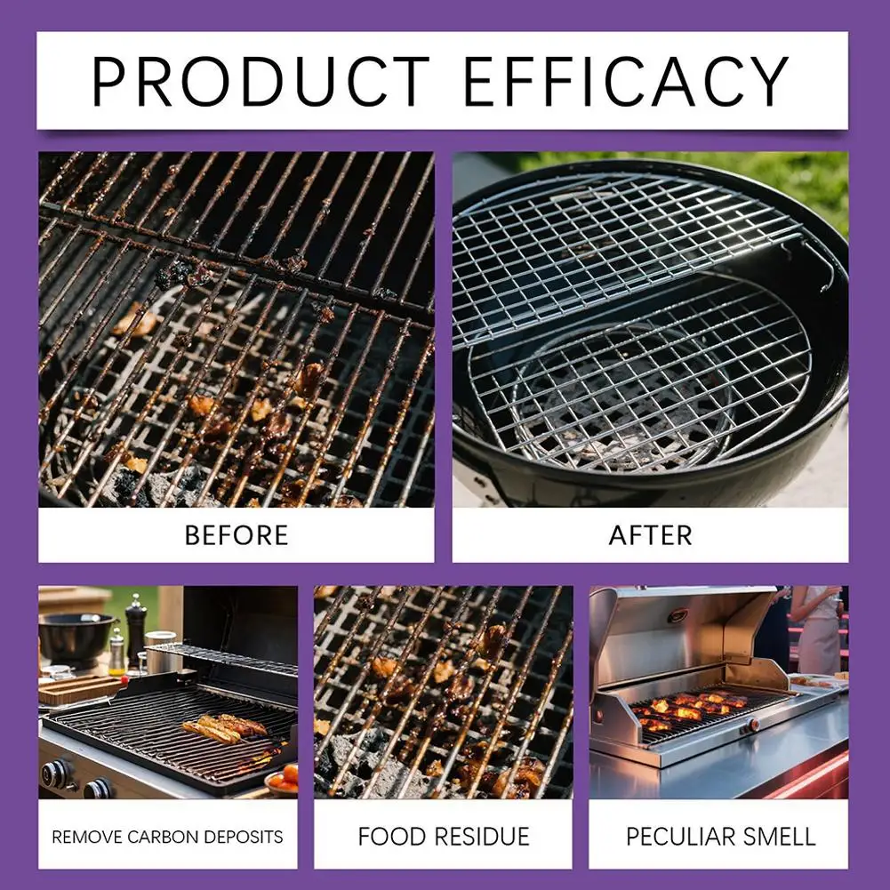 120ml Powerful BBQ Grill Cleaner Spray Degreaser For Grill Grates Ovens Stove Top Heavy Duty Kitchen Grease Stain Remover thumbnail 2