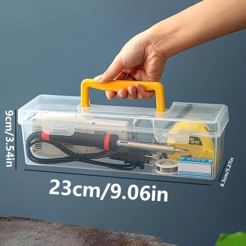 Plastic Handheld Tool & Craft Storage Box with Lid - Portable Organizer Suitable for Screws, Nails, DIY Supplies,Scredriver Bits thumbnail 3