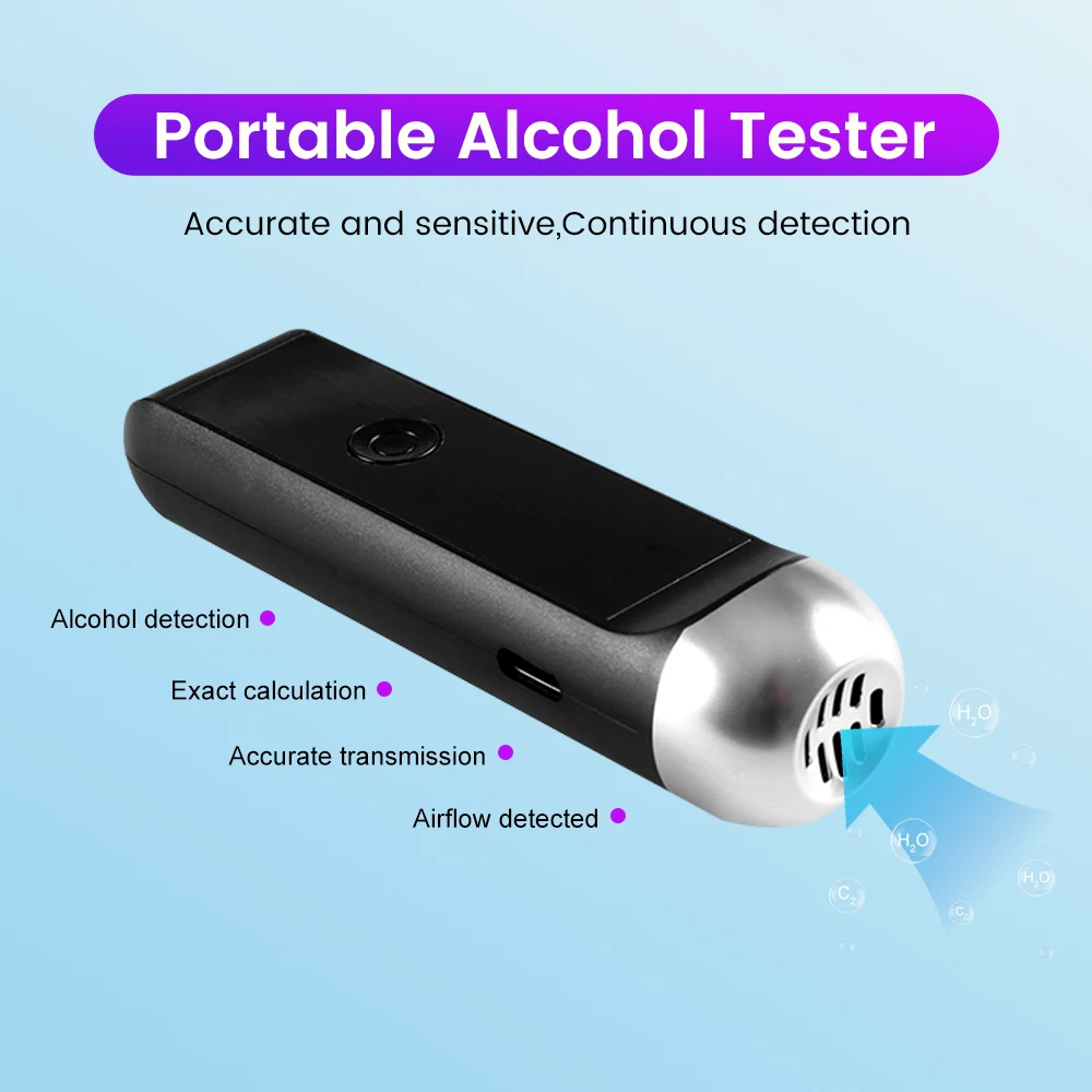 Professional High Accuracy Alcohol Breathalyzer Portable Alcohol Tester Digital Display Home Car Driver Safety Fast Response thumbnail 2