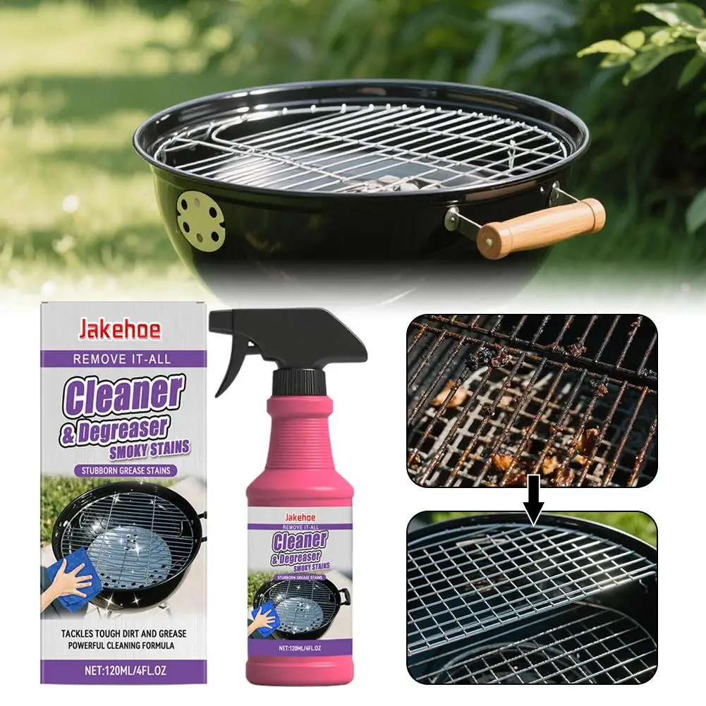 BBQ Grill Cleaner Heavy Duty Degreaser Spray Barbecue Grill Rack Stain Remover for Stainless Steel Porcelain Kitchen Cooktop, Mi