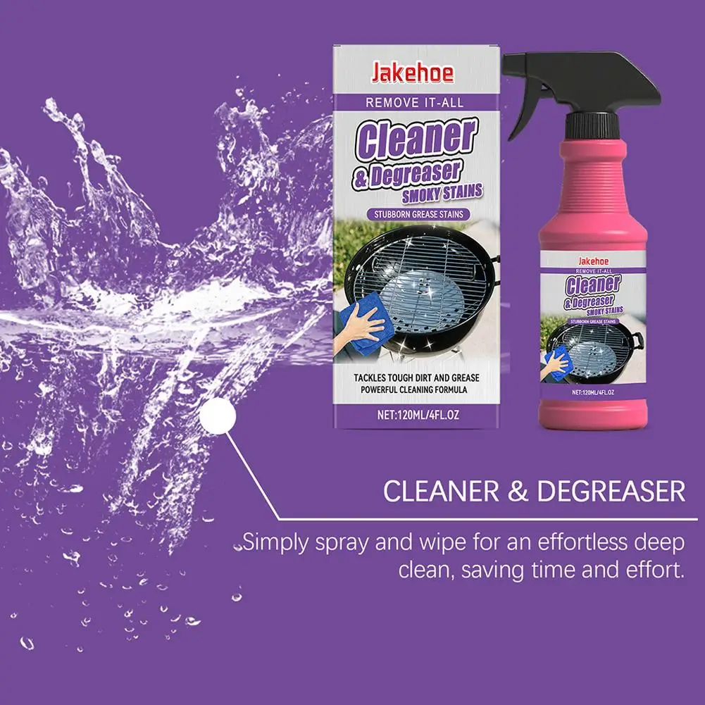 BBQ Grill Cleaner Heavy Duty Degreaser Spray Barbecue Grill Rack Stain Remover for Stainless Steel Porcelain Kitchen Cooktop, Mi thumbnail 4