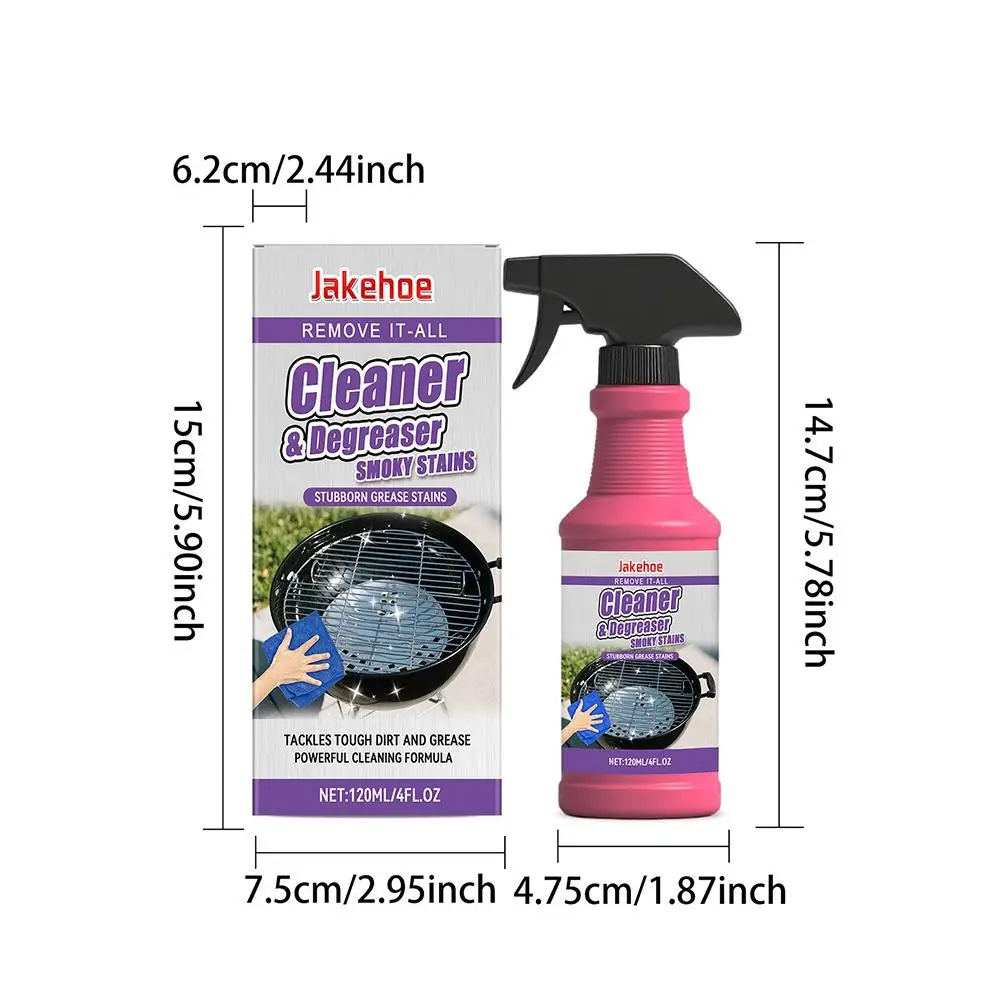 BBQ Grill Cleaner Heavy Duty Degreaser Spray Barbecue Grill Rack Stain Remover for Stainless Steel Porcelain Kitchen Cooktop, Mi thumbnail 6