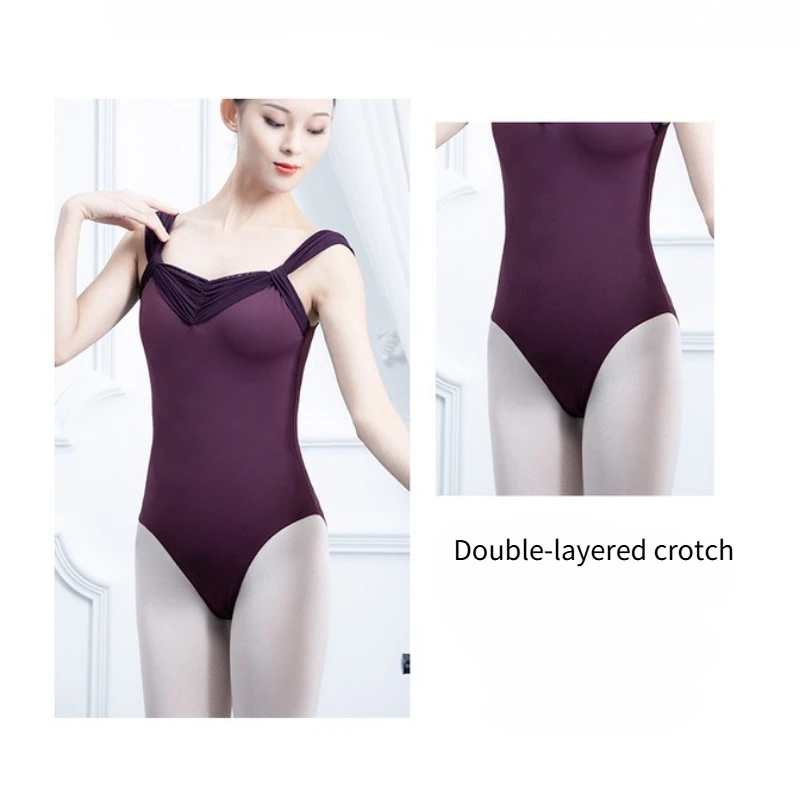 Ballet Leotard with Mesh Sleeves Women's Dance Leotard Off Shoulder Design for Gymnastics Yoga  Ballet Leotards for Women thumbnail 4