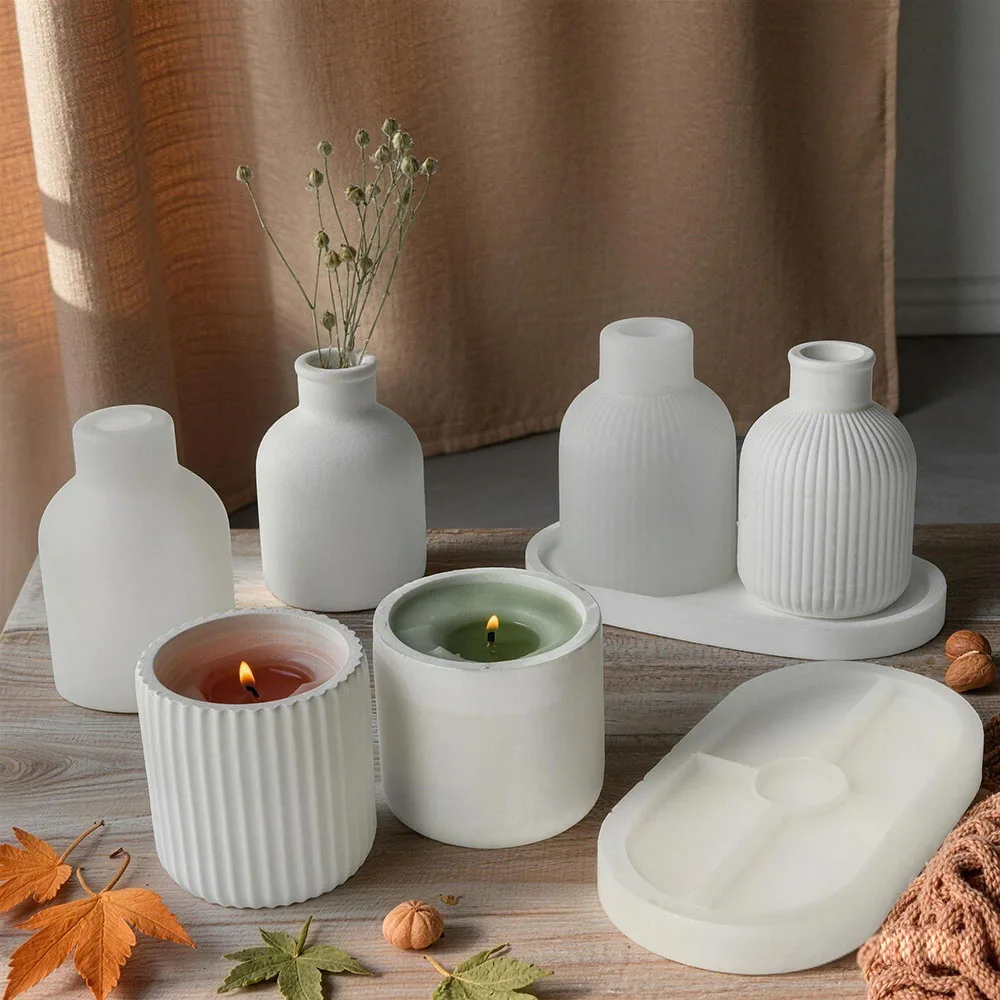 Cement gypsum flower pot mold set Nordic style flower arrangement mold is suitable for cement, gypsum, resin production thumbnail 4