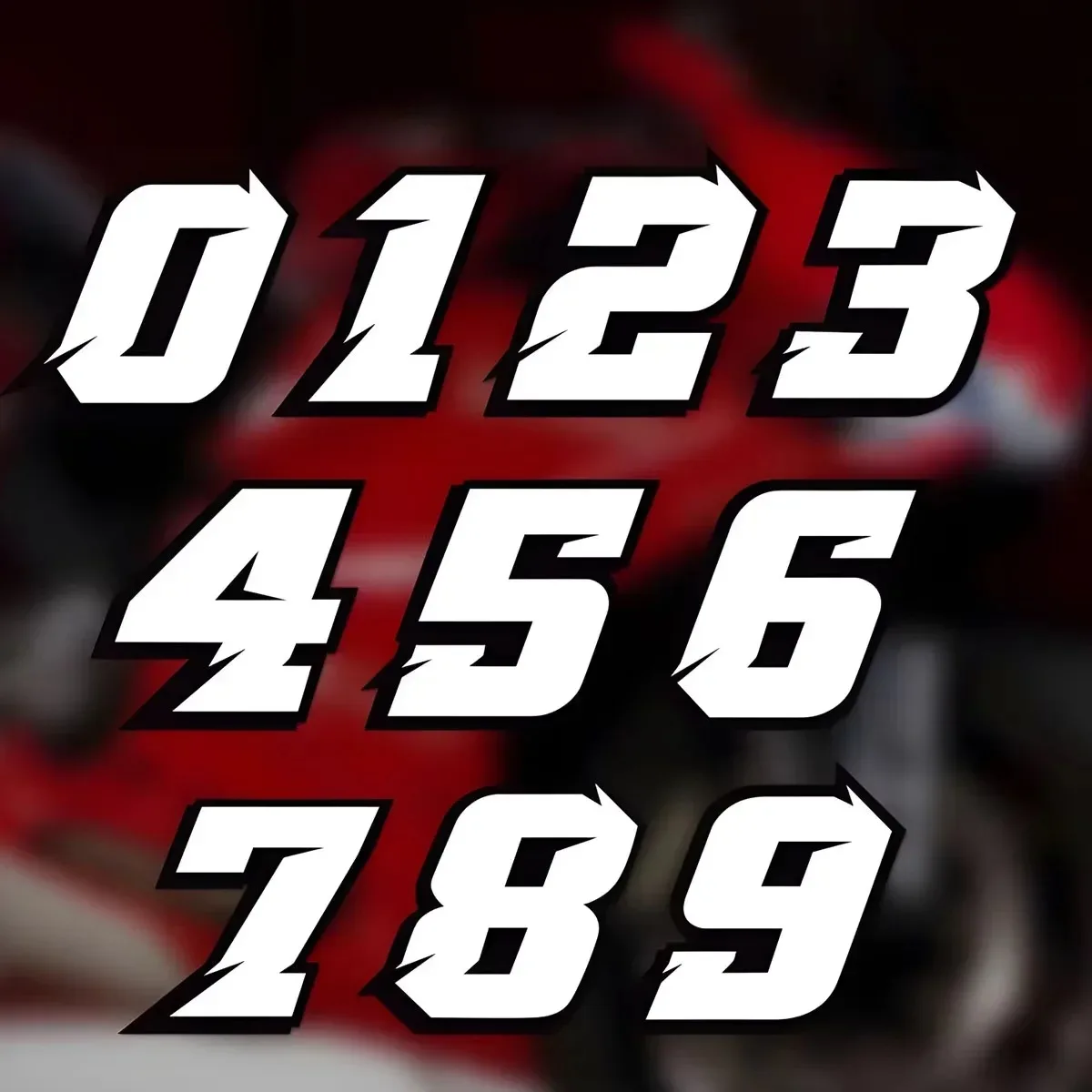 2PCS Motorcycle Racing Arabic Numbers Stickers DIY Refit Reflective Rainbow Sticker Number Helmet Car Styling 3D Decals